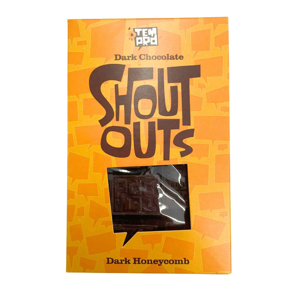 Temprd Shout Out Dark Honeycomb Chocolate 250g